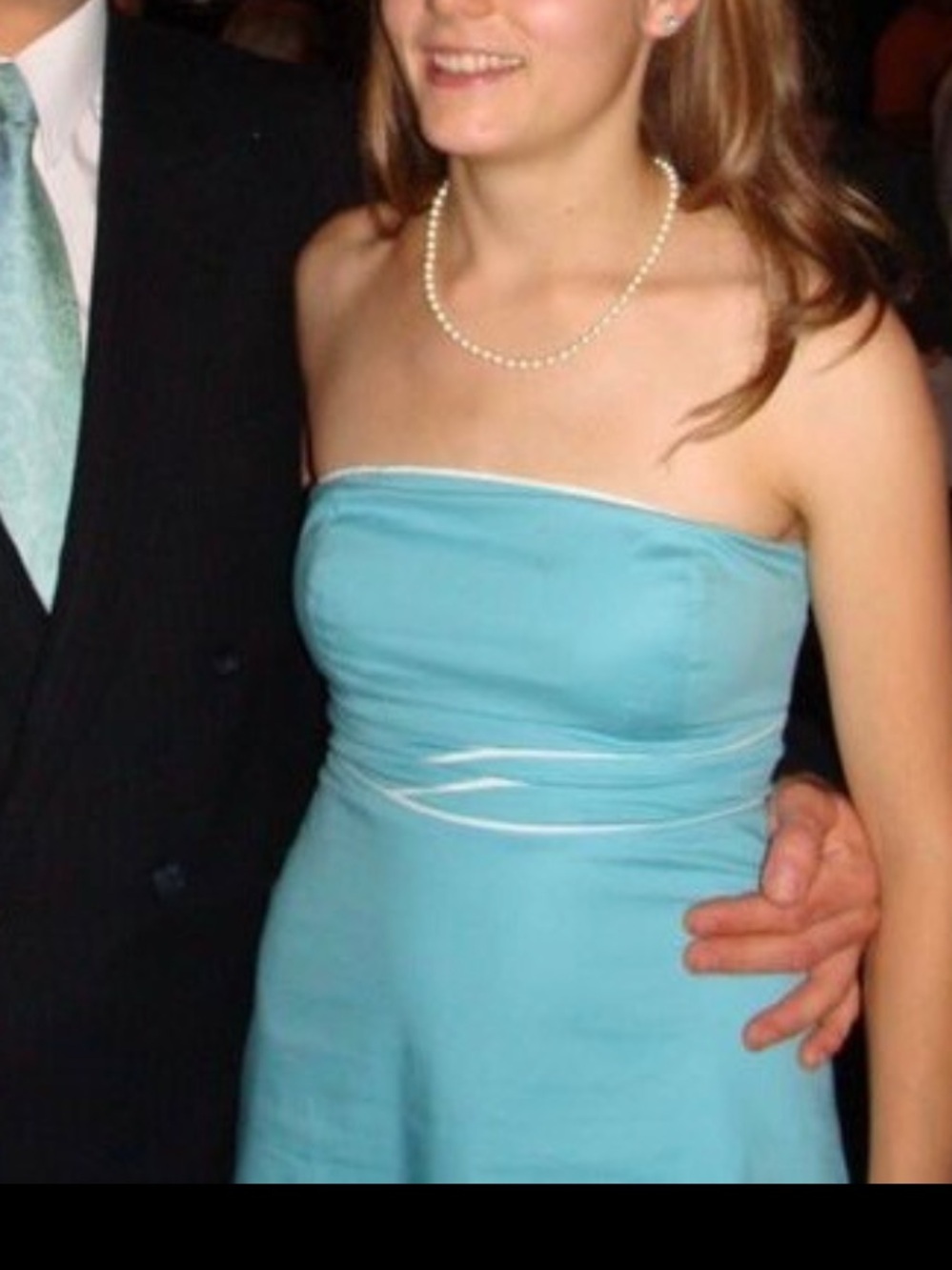 RW&CO. Light Teal Spaghetti Strap/ Strapless Dress Circa 2007 - Picture 5 of 10